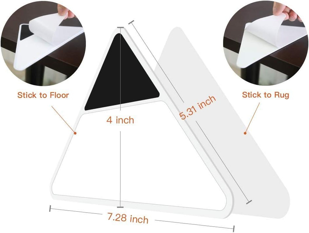 Rug Grippers - Latest Upgraded Carpet Anti-Skid Pad with Strong Sticky anti Slip Straight Carpet Tape for Curled Corners & Edges (4 PCS)